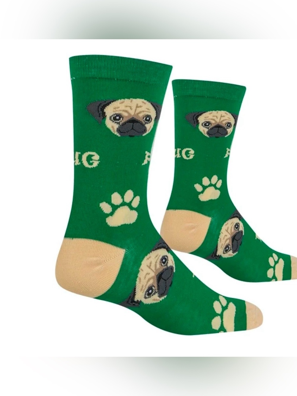 CRAZY SOCKS WOMEN CREW SOCKS PUG DOG PUPPY LOVERS NOVELTY FUN GIFT ONE PAIR $25
